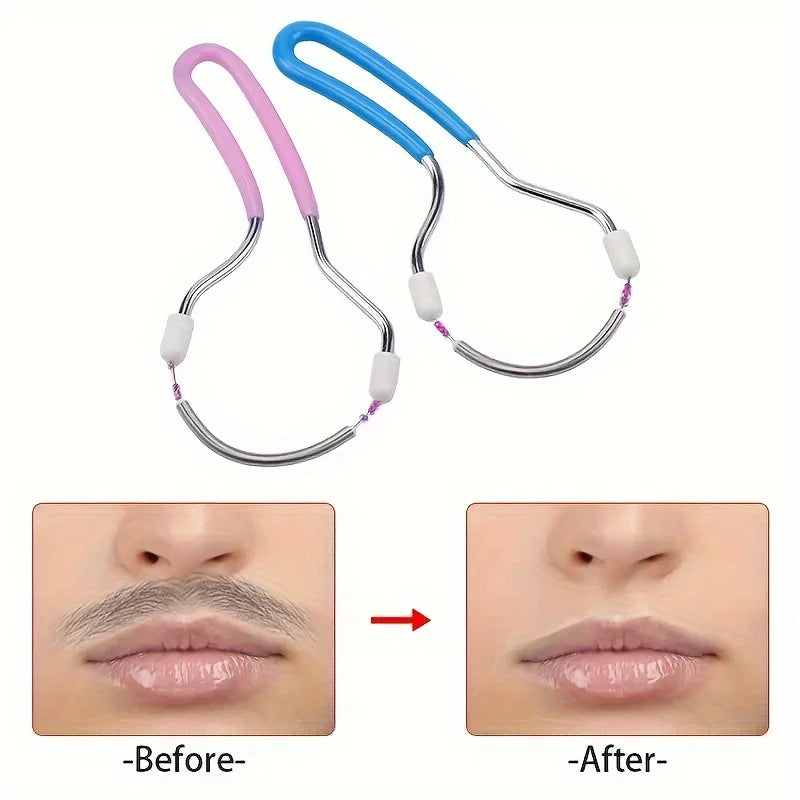 Facial Epilator for Women, Remove Unwanted Hair on Upper Lip, Chin, Face, Portable Handheld Spring Roller Epilator for Smooth Sk