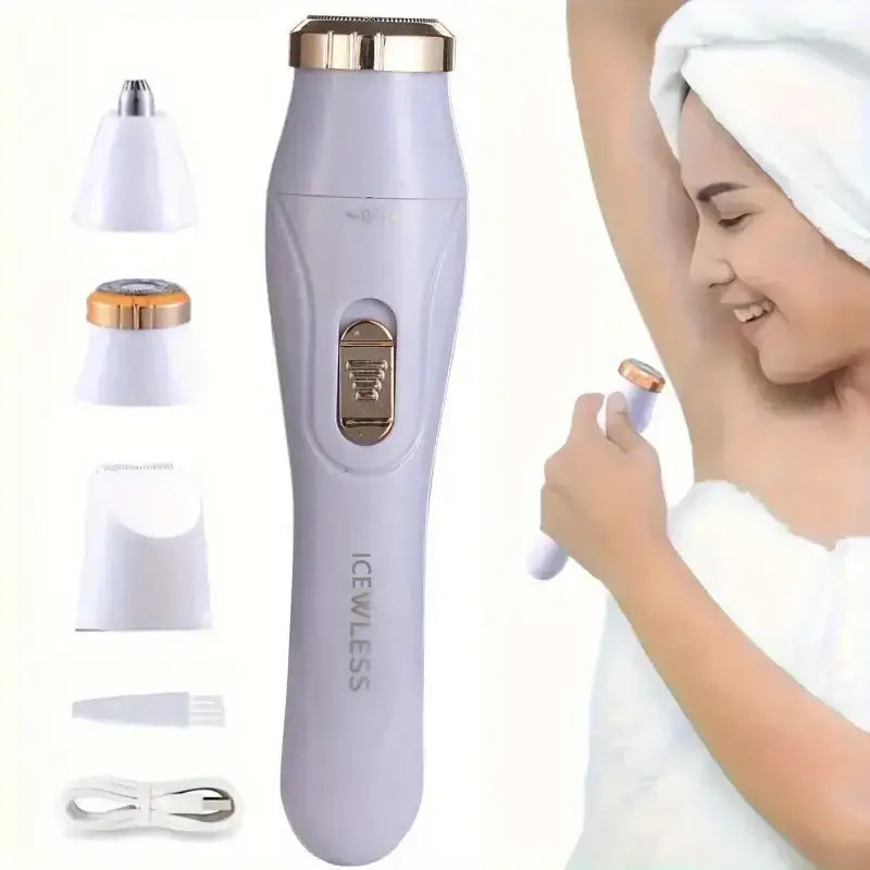 3-in-1 electric hair removal set, USB rechargeable nose hair trimmer, underarm, leg hair, nose hair removal device