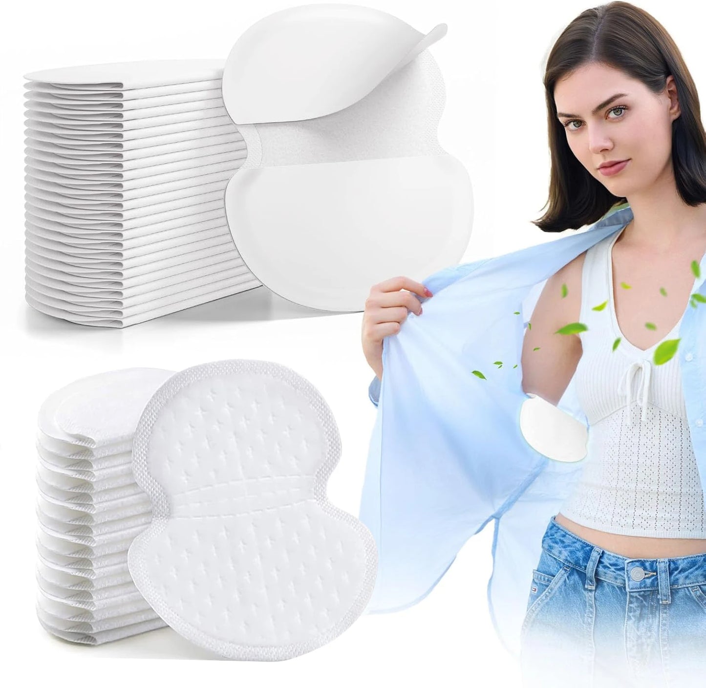 10-80Pcs Underarm Sweat Pads for Women and Men Fight Hyperhidrosis Comfortable Unflavored Non Visible Extra Adhesive Disposable