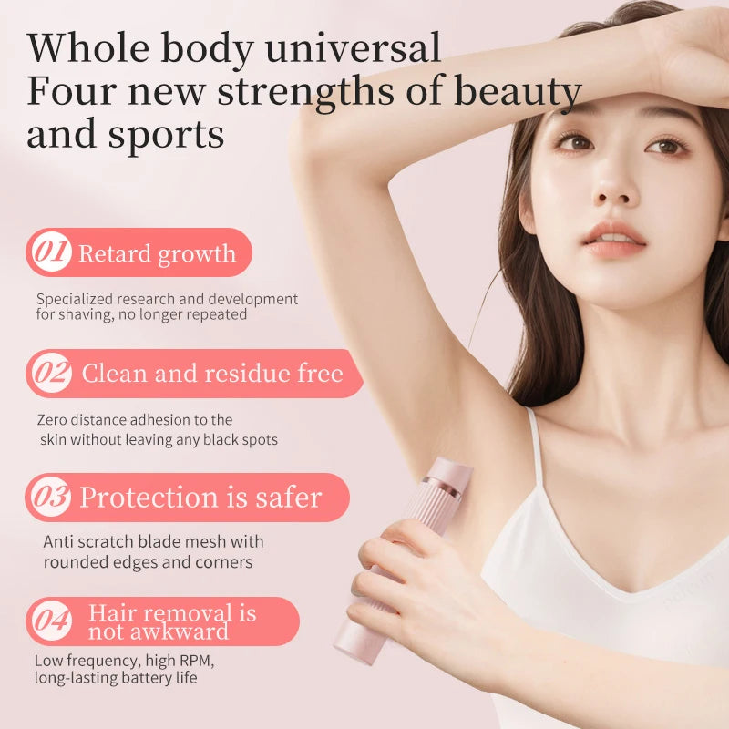 Electric Razors for Women Waterproof  Bikini Trimmer Face Shaver for Underarms Legs Ladies Body Trimmer Hair Removal Pink Purple