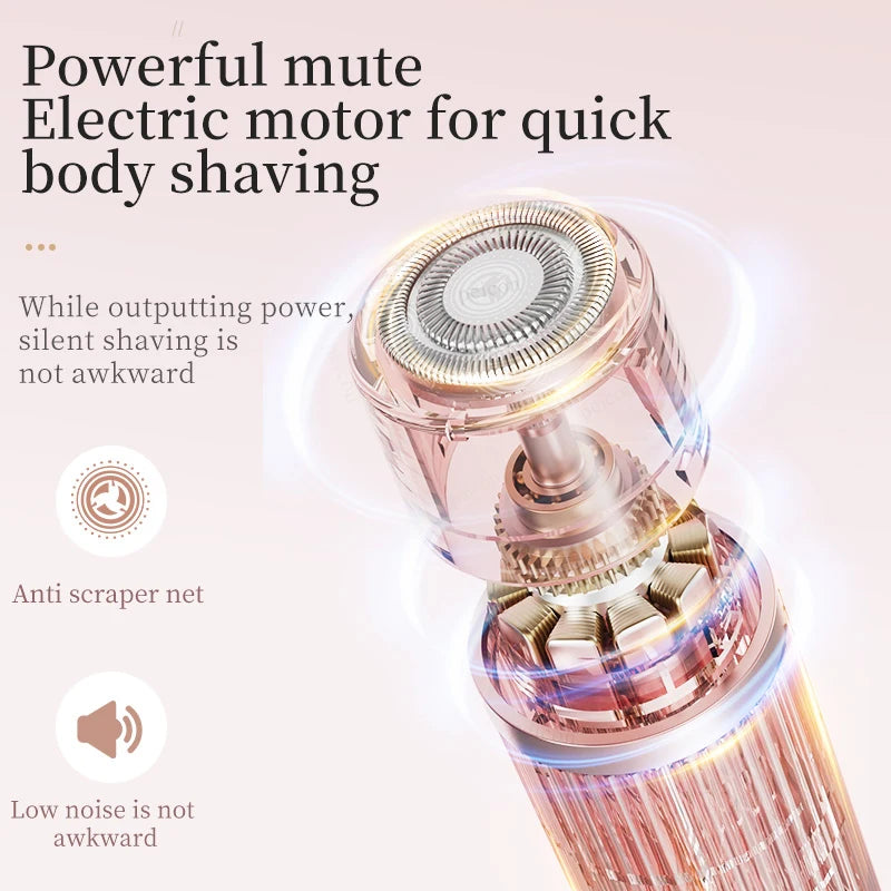 Electric Razors for Women Waterproof  Bikini Trimmer Face Shaver for Underarms Legs Ladies Body Trimmer Hair Removal Pink Purple