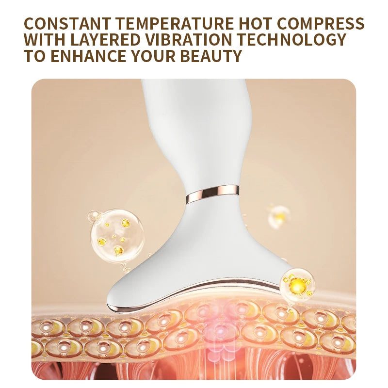 Portable 7 Colors LED Light Therapy Face Neck Massager 3 Gears Adjustable Gentle Vibration Anti Wrinkle Skin Tightening Lifting